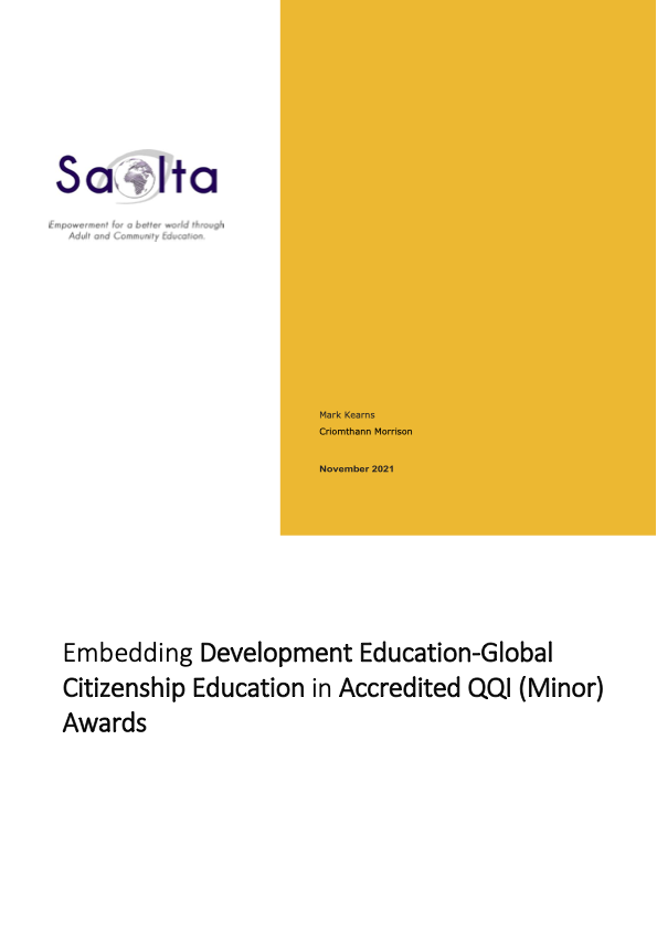 Embedding Development Education-Global Citizenship Education in Accredited QQI (Minor) Awards