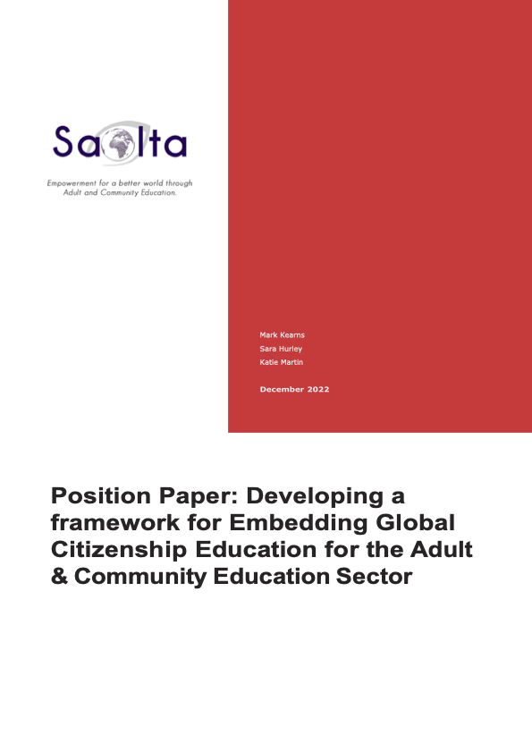 Position Paper: Developing a framework for Embedding GlobalCitizenship Education for the Adult& Community Education Sector
